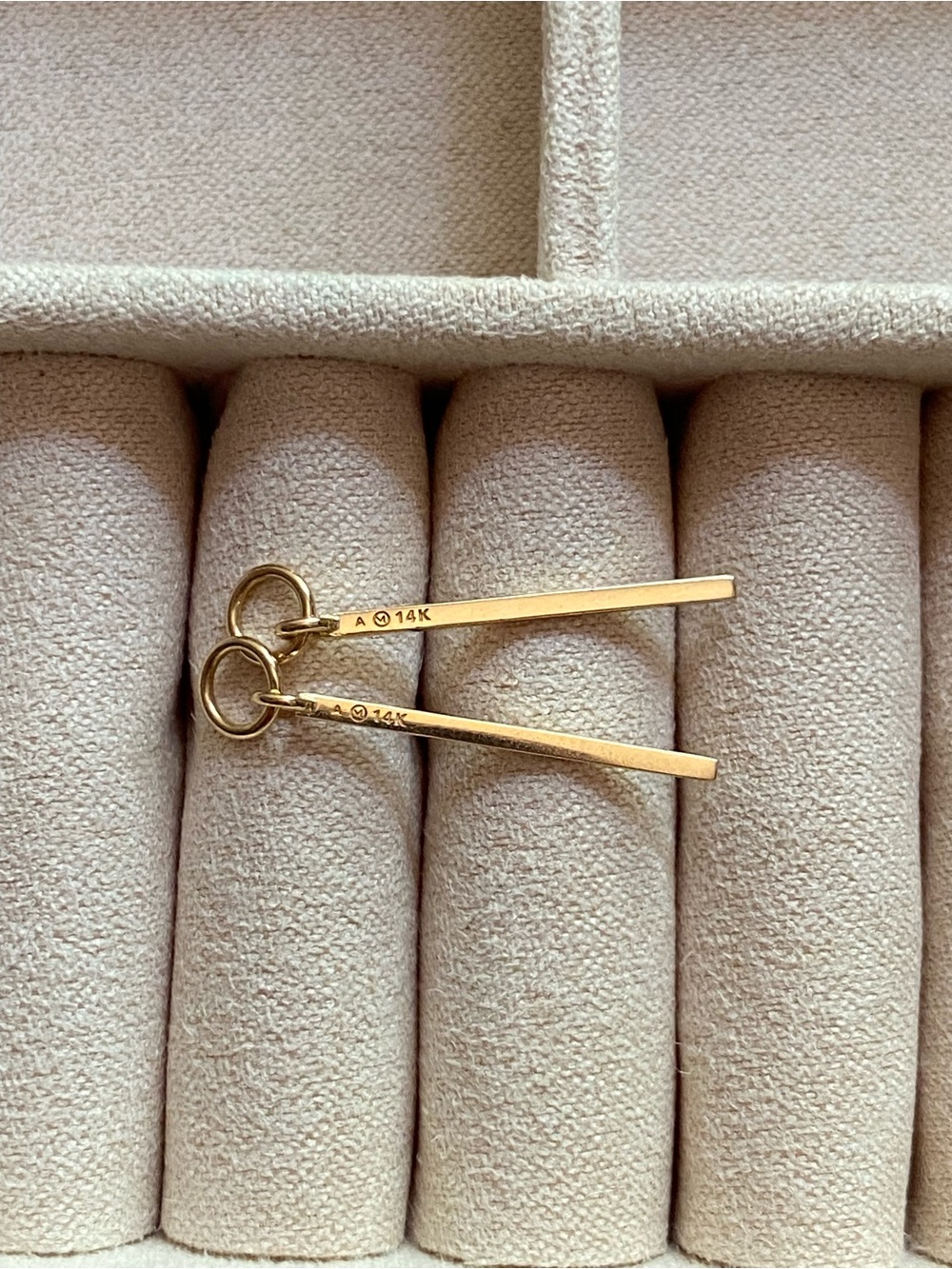 Mejuri Gold Single Bar Hoop Charm Earring